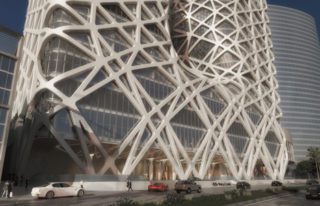Монолитная структура, обвитая паутиной экзоскелета: «Zaha Hadid Architects» обнародовали проект дизайна отеля в Макао.