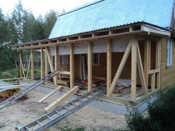 Пристройка для деревянного дома